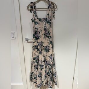 Zimmermann Tie Shoulder Floral Maxi Dress